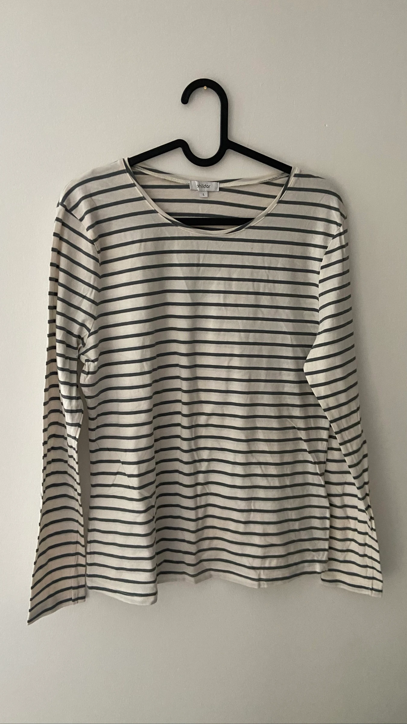 White and grey striped top size L – photo 2